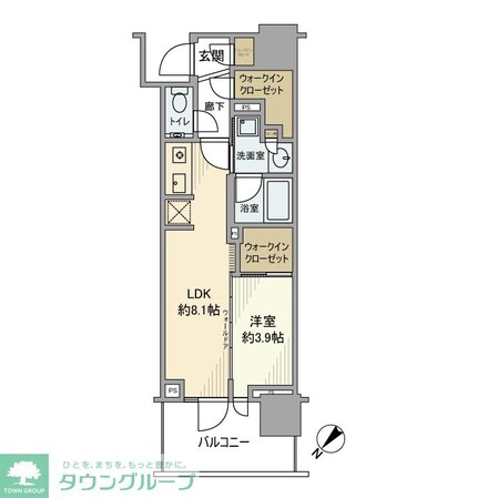 プラウドタワー相模大野クロスの物件間取画像